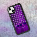 Royal Purple Silver Gem<br><div class="desc">This pretty case for her features a faux silver gem studded top over a background of dramatic deep royal purple that practically glows. A faux purple ribbon bordered in black separates the two sections. Elegant and classy! * Please note - the image is printed on the case, and does not...</div>