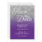 Royal Purple Silver Ombre Glitter Save the Date