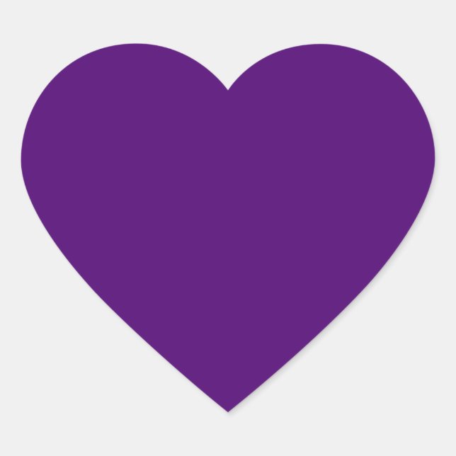 Royal purple (solid colour)  heart sticker (Front)