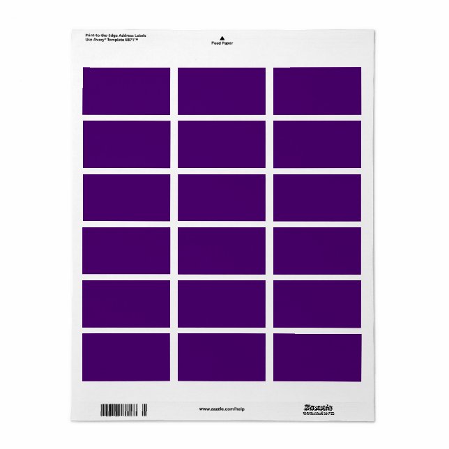 Royal purple (solid colour)  label (Full Sheet)