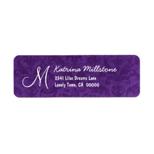 ROYAL PURPLE Textured Monogram M Address Label