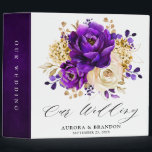 Royal Purple Violet Gold Floral Botanical Wedding Binder<br><div class="desc">Elegant royal purple gold theme wedding photo binder featuring elegant bouquet of royal purple,  Indigo,  gold,  yellow  colour rose flowers buds and eucalyptus leaves. Please contact me for any help in customization or if you need any other product with this design.</div>