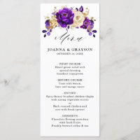 Royal Purple Violet Gold Floral Botanical Wedding