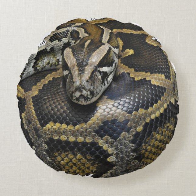 "Royal Python" design products Round Pillow (Front)
