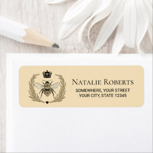 Royal Queen Bee Vintage Cream Custom Address