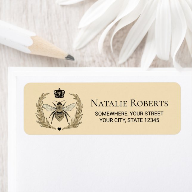 Royal Queen Bee Vintage Cream Custom Address (Insitu)