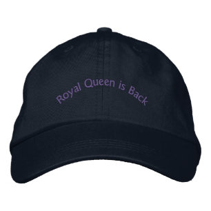 Royal Queen is Back Text Women Beautiful Navy-Hat Embroidered Hat