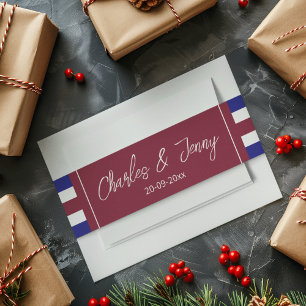 Royal Red and Blue Wedding Theme Invitation Belly Band