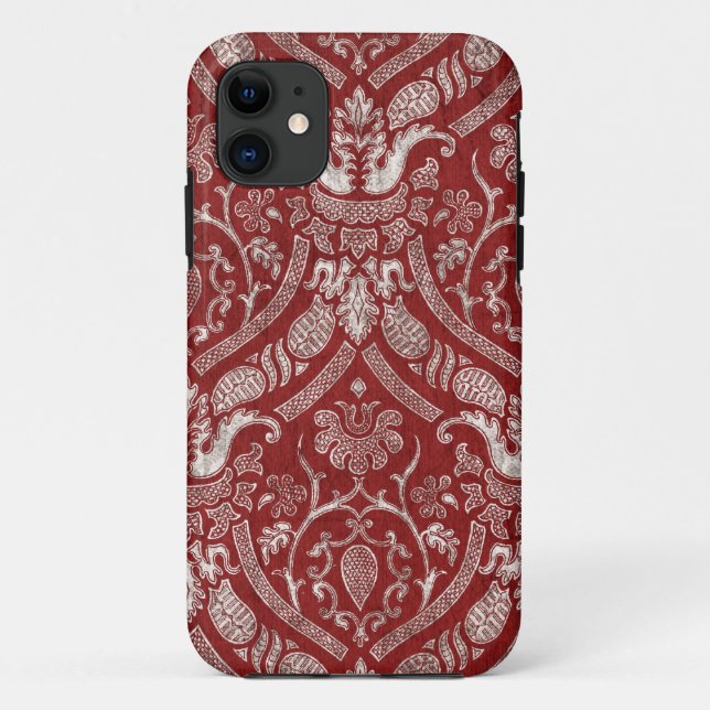 Royal Red Damask Case-Mate iPhone Case (Back)