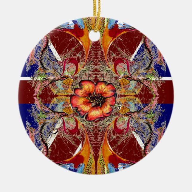 Royal Red fantasy Ceramic Ornament (Front)