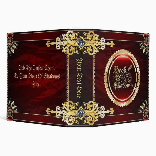 Royal Red Medieval Witchcraft Book Of Shadows Binder (Background)