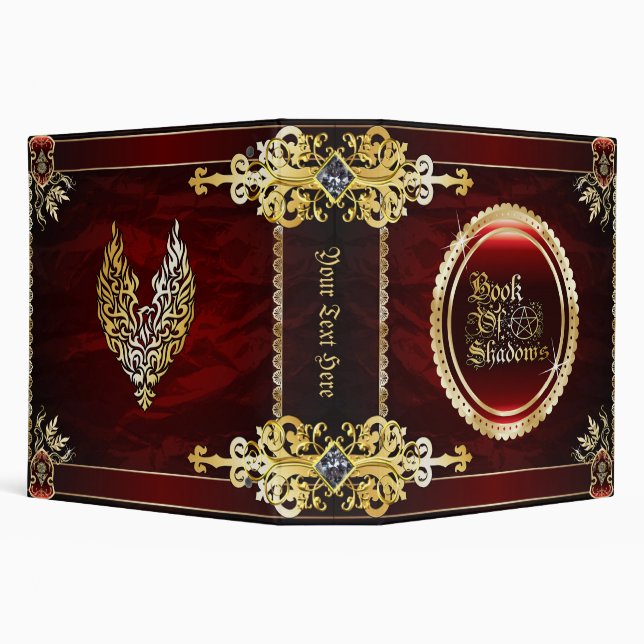 Royal Red Medieval Witchcraft Book Of Shadows Binder (Background)