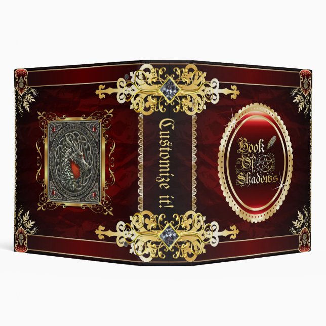 Royal Red Medieval Witchcraft Book Of Shadows Binder (Background)
