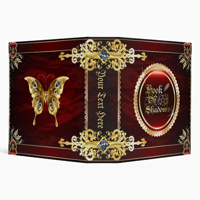 Royal Red Medieval Witchcraft Book Of Shadows Binder (Background)