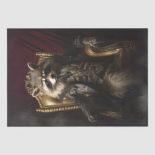 Royal Regal Raccoon King Decoupage Tissue Paper