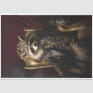 Royal Regal Raccoon King Decoupage Tissue Paper