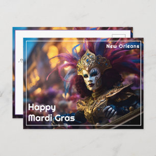 💚💜💛Royal Regalia: Mardi Gras Extravaganza Postcard