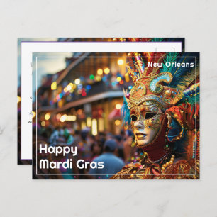 💚💜💛Royal Regalia: Mardi Gras Extravaganza Postcard
