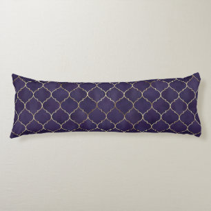 Royal Rhythms: Purple Andalusian Moroccan Geometry Body Pillow