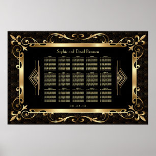 Royal Roaring 20s Gold Art Deco Seating Chart