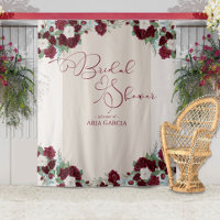 Royal Rose Burgundy Floral Bridal Shower Backdrop