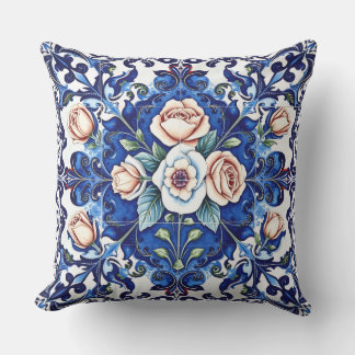 royal rose mosaic outdoor pillow