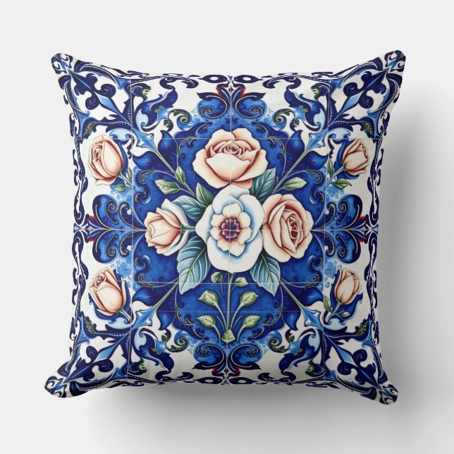 royal rose mosaic pillow (Front)