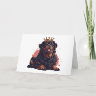 Royal Rottweiler Dog Queen Crown Card