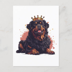 Royal Rottweiler Dog Queen Crown Postcard