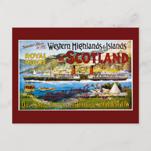 Royal Route of Scotland Summer Tours Vintage Postcard