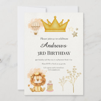 Royal Safari Celebration | Birthday Invitation |
