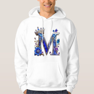 Royal Sapphire Crystal M Crown Monogram Hoodie