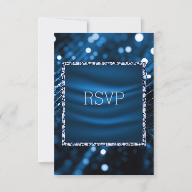 Royal satin and blue response card rsvp (Front)