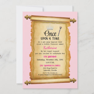 Royal Scroll Princess Birthday Invitation