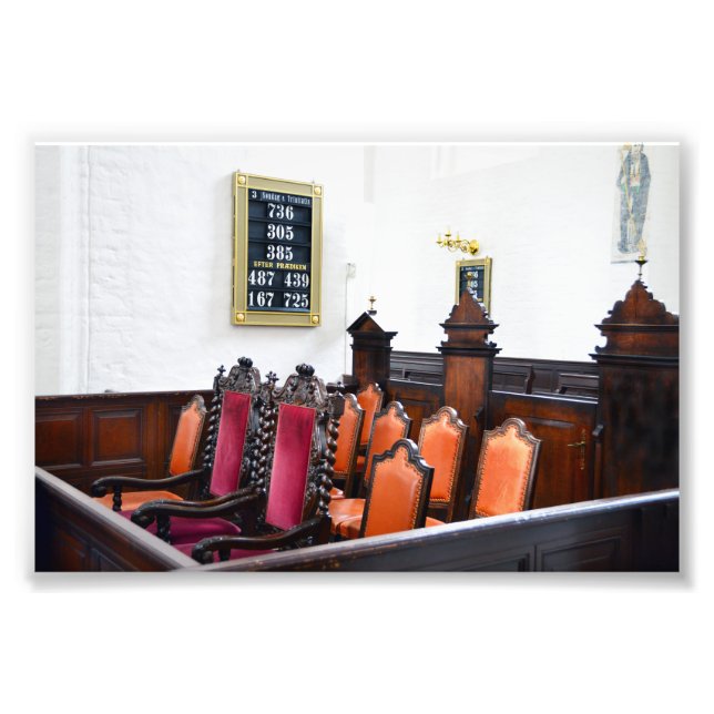 Royal Seating in Aarhus Cathedral, Denmark Photo Print (Front)