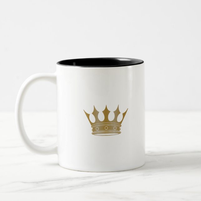 Royal Shining Golden Crown for King or Queen Two-Tone Coffee Mug (Left)