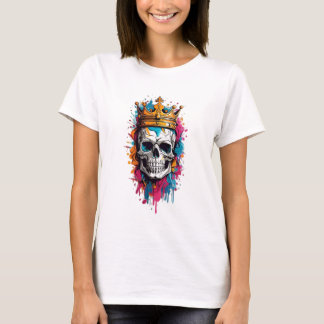 "Royal Skull Graphic T-Shirt – Bold and Artistic 