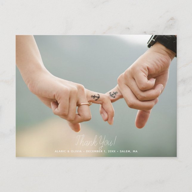 Royal Skull Thank Wedding Postcard (Front)