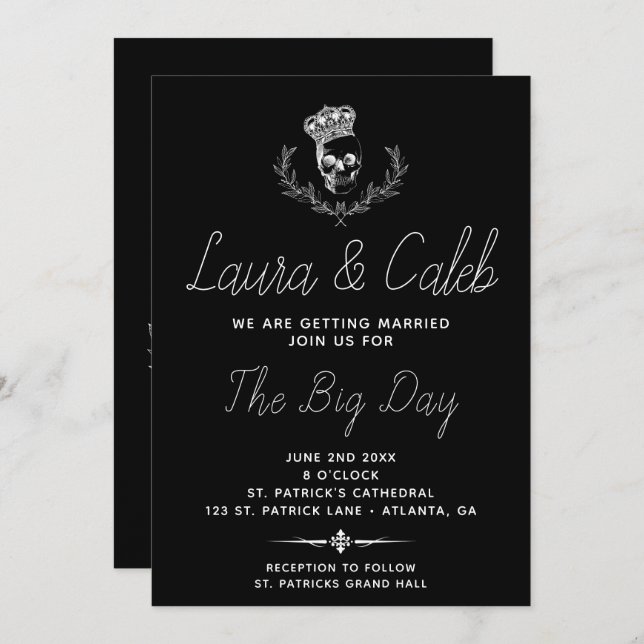 Royal Skull Wedding Invitation (Front/Back)