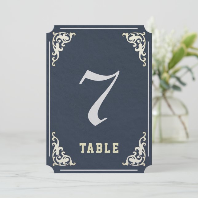 Royal Slate Wedding Table Number Marker (Standing Front)