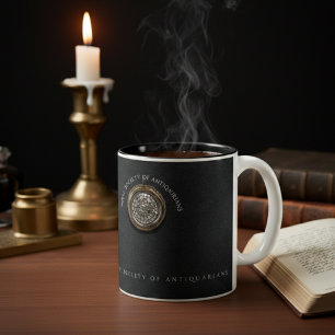 Royal Society Antiquarians   Black Obsidian Two-Tone Coffee Mug