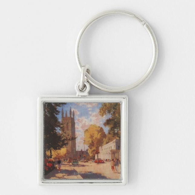 Royal Spa, Street View British Railways Poster Keychain (Front)