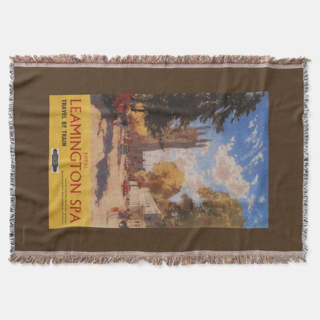 Royal Spa, Street View British Railways Poster Throw Blanket (Front)