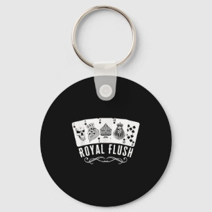 Royal Spade Flush Skeleton King Queen Spades Ker G Keychain