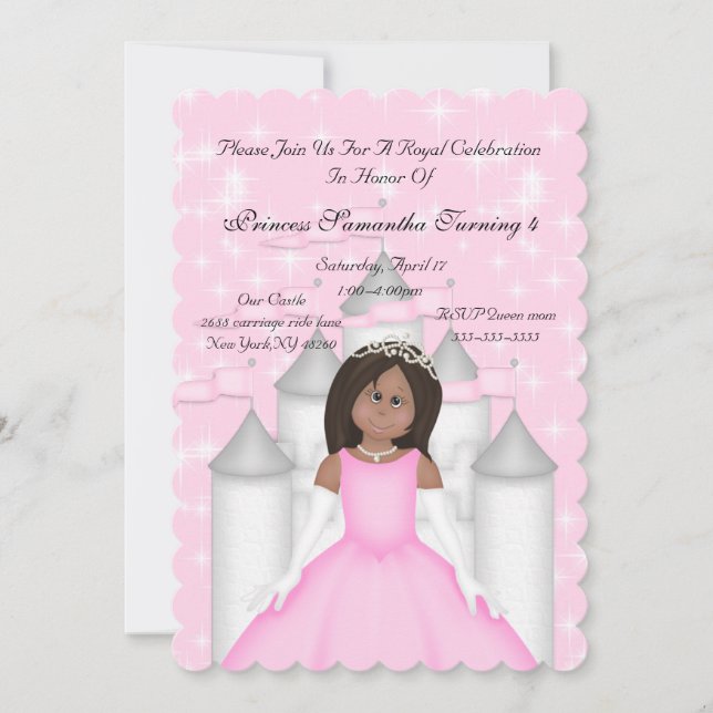 Royal Sparkle Princess Invitation de fête d'annive (Devant)