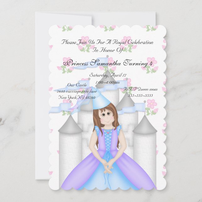 Royal Sparkle Princess Invitation de fête d'annive (Devant)