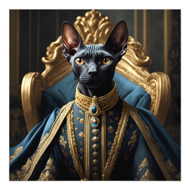 Royal Sphynx Chat Portrait Photographie Imprimer A (Devant)