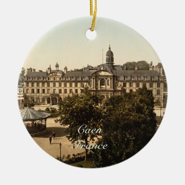 Royal Square, Caen, Basse-Normandie, France Ceramic Ornament (Front)