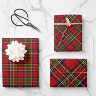 Royal Stewart Clan Family Tartan Plaid Pattern Wrapping Paper Sheet