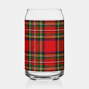 Royal Stewart Clan Tartan Plaid Can Glass